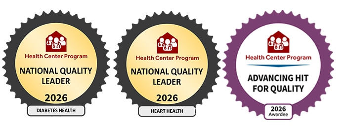 2026 HRSA Health Center Program awards: National Quality Leader (Diabetes Health and Heart Health) and Advancing HIT for Quality Awardee